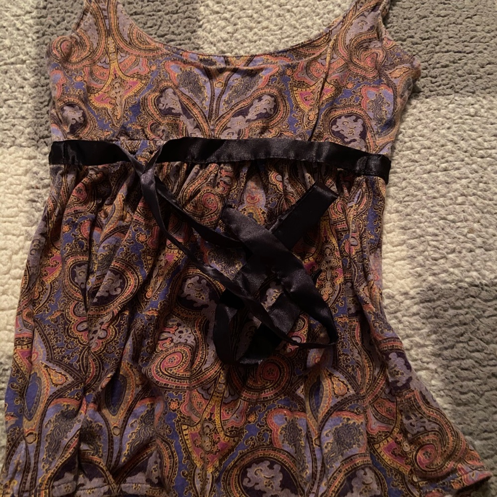 Top with tie around waist
